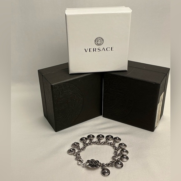 Gianni Versace Silvertone Metal Bracelet New